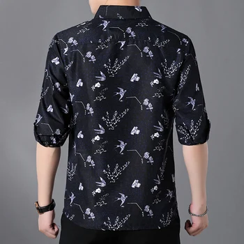 Mænd er Printet Skjorte 2019 Efteråret Nye Mode Afslappet langærmet Shirts Mandlige Plus Størrelse 5XL 6XL 7XL Mærke Tøj