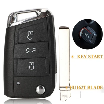 Kutery 3-Knappen Fjernbetjening Nøgle Til VW Seat Golf 7 MK7 Polo Touran Tiguan Keyless Go/ Ikke Smart Key Hu126t 434Mhz ID48 Chip
