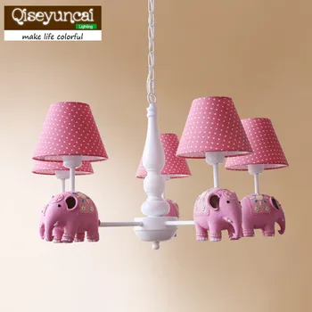 Qiseyuncai Elefant stue spisestue lysekrone små, friske landlige Amerikansk mode enkel børneværelse Lysekrone