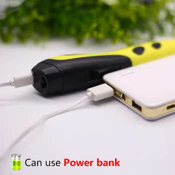 USB 3d-pen 3d-håndtag med Strålende farver 1.75 mm abs/pla filament med smukke stron taske kan bruge power bank levering