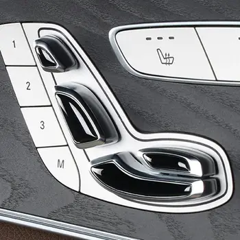 8STK Sort Auto Bil Døren Sædet Justere Knap Skifte Cover Sticker Trim til Mercedes Benz E C GLC Klasse W213 W205 X253