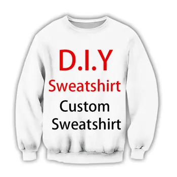 DIY Custom Design Dine Egne Billeder Casual Streetwear Sweatshirts 3D-Print Mænd Kvinder i Hip Hop Harajuku Crewneck Sweatshirts