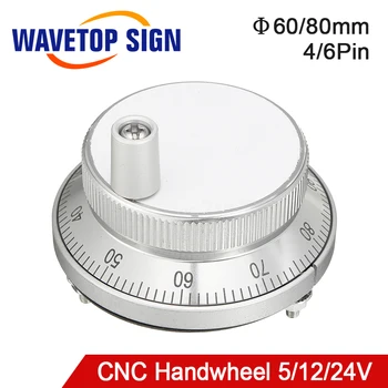 Gratis Forsendelse CNC Pulser Håndhjulet 5V 6Pin Puls 100 Manuel pulsgenerator et Hånd-Hjul CNC-Maskine 60mm Rotary Encoder
