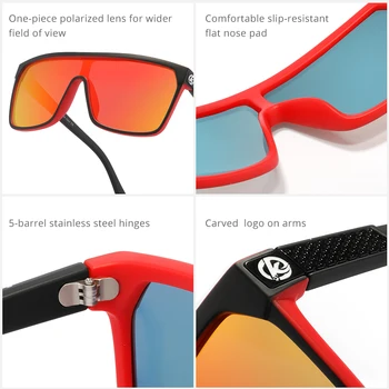 2020 Hot Salg Overdimensionerede Sports Solbriller Et Stykke Polariseret Kørsel Nuancer KDEAM Mænd, Kvinder Mode solbriller Med Box