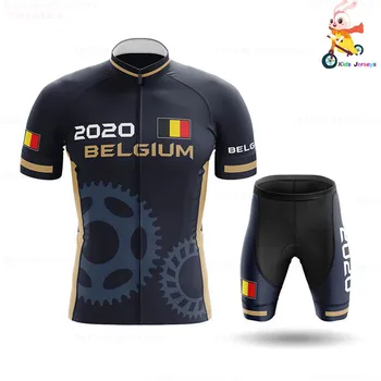 Belgien 2021 Hurtig Tør Kids Trøje Sæt Sort Børn Cykling Tøj Drenge Piger Sommer Cykel Tøj ciclismo