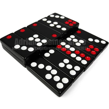Sort Dominoes Spil Pai Gow 32pcs Domino Med 2 Terninger Bord Spil Domino Jogos de Tabuleiro 5.4*2.4*0.8 cm