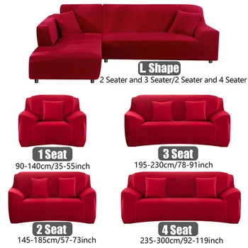 Dækker Sofaer Elastisk Solid Farve Dækker Til Stue med Lænestole Stretch betræk Til Sofaer 2 og 3 Sæder SA47006