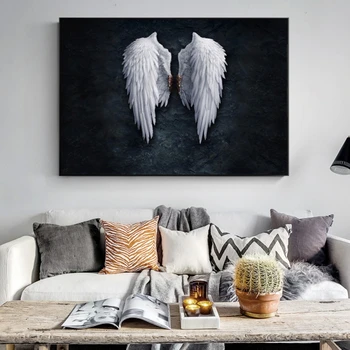 Angel Wings Vintage Væg Plakater Og Prints I Sort Og Hvid Væg Kunst Lærred Malerier Vinger Pop Art Wall Billede Til Stuen