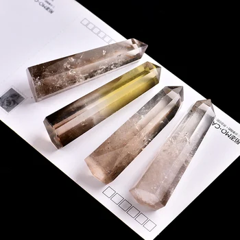1PC Naturlig Krystal Te Crystal Punkt Sekskantet Kolonne Mineral Ornament Healing Wand Healing Par Udsmykning DIY Smykker Gave