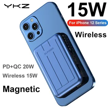 Af ykz 15W Trådløs Magnetisk Strøm Bank Til iPhone 12 Pro Max 20W Hurtig Opladning PD USB Type C Bærbare Extrenal Batteri Oplader