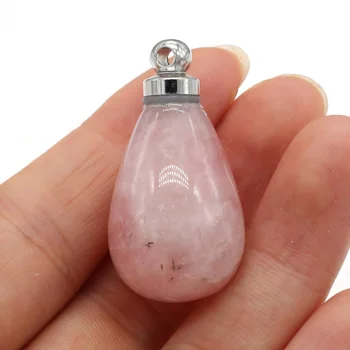 Naturlige Semi Ædle Parfume Flaske Vedhæng Runde Drop Form For Smykker at Gøre DIY-Halskæde-Armbånd-Pakke Salg 20x38mm