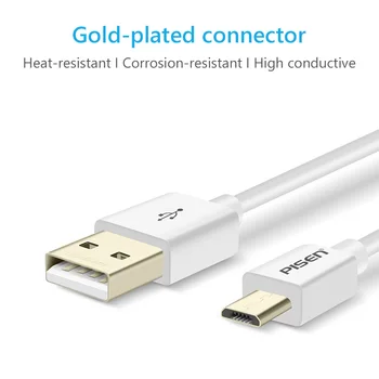 PISEN 0,8 m /1,5 m Mikro-USB-Kabel-Hurtig Opladning Data Sync Android USB 2.0 Oplader Kabel til Android Xiaomi Huawei, Samsung