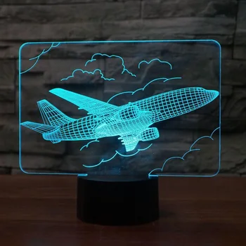 [Syv Neon]gratis Fragt fly/bombefly Akryl 7Colors bordlampe 3D-Lampe Nyhed Led Nat Lys Millennium Falcon Lys