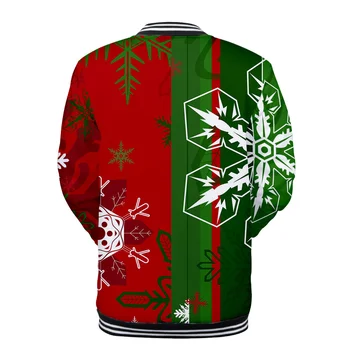 Vinteren 2020 Ny Jul Christmas3D Digital Udskrivning Casual V-hals Baseball Uniform Sweatshirt