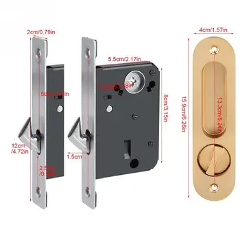 Sliding Door Lock Håndtag Anti-tyveri af Nøgler Til Laden Træmøbler Hardware Dør Lås Lås til Dobbelt Døre Cerradura