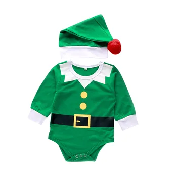 2020 cosplay Santa Claus Jul passer til Nyfødte Spædbarn Baby Drenge Piger Jul XMAS Hat Cap Romper Playsuit Udstyr unikke Y4