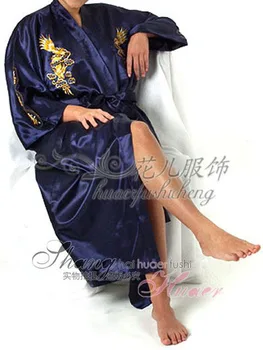Kvinder Mode Robe Kinesiske Kimono Brodere Dragon Kimono Kjole Kjole Med Bælte Robe Badekar