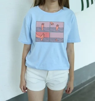 Kuakuayu HJN Kvinder Casual Fashion T-shirt Sjove søredning Spoof Personlighed Mode T-shirt