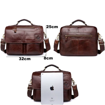 Mænds ægte læder taske kontor tasker for mænd læder laptop taske, Rejsetaske Skulder taske Luksus Taske kontor tasker ZZNICK