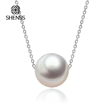 Classic Fashion Runde Shell Perle Halskæde S925 Sterling Sølv Halskæde til Kvinder Flere Farver