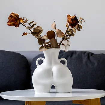 Kunstneriske Kvindelige Menneskelige Krop Luksus Keramik Vase Simpelt Håndværk, Boligindretning Tilbehør Desktop Ornament Blomst Arrangement