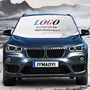 Foldbar Bil Forrude Sne Dække Sagen Blokere for BMW M Auto Logo Emblem Foran Vinduet Forrude Parasol Visir Is Protector