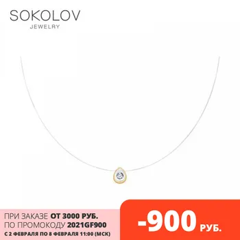 Choker på linje SOKOLOV guld med cubic zirconia mode smykker 585 kvinders mandlige