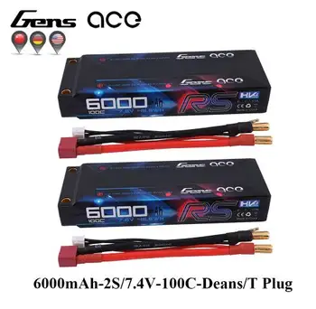 2STK Gens ace-100C-200C RC Bil Batteri 7.6 V 6000mAh Batteri 2S T Stik til 1/8 1/10 Stampede Bil Modeller IFMAR Racing Batteri