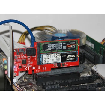 M2 SATA Raid Controller-Kort PCI Express X4 at 2Port 6 gbps SATA 3.0 + 2Port M. 2 NGFF SSD B-Tasten Støtte RAID0 RAID1 AHCI Mode NYT