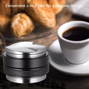 53mm Og Distributør Manipulere Dual-Hoved Og Leveler Justerbar Dybde Espresso Hånd Taper for 54mm Portafilter