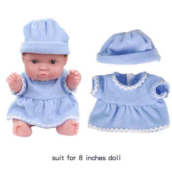 Dukke Tøj til 8 tommer Reborn Baby Dolls Vest, Nederdel, Skjorte, Hat til 8