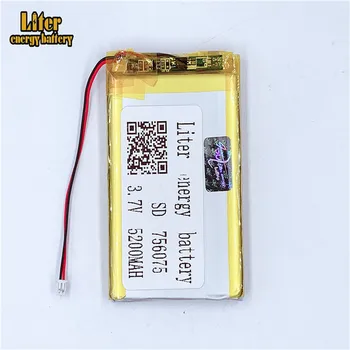Plug 1.25-2P 756075 5200mah 3,7 V opladning af Genopladelige lithium-polymer-batteri til Rekreative maskiner power bank