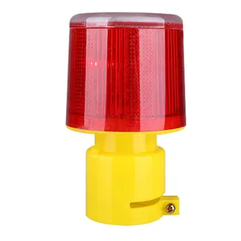Solar LED Flash Beacon Lampe Trafik Sikkerhed Signal Light Tower Strobe Rød Nødsituation Lys