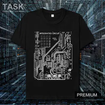 Fysik elektroniske integrerede kredsløb kreativ udskrivning af kort-langærmet T-shirt, mænds tøj, sommer bomuld street T-shirt mandlige