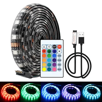 5V LED strip 1M 2M 3M 4M 5M RGB 5050 Vandtæt Neon LED Tape-Flexible Strip Led Bånd, Tape Sort Lys Bluetooth Musik Strip