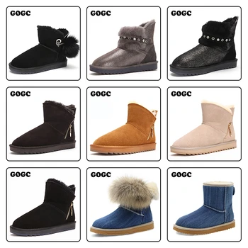 GOGC heldig pakke støvler kvinder sne støvler i ægte læder kvinder støvler Vinter Støvler Til Kvinder 2020 sko til kvinder, kvindelige støvler