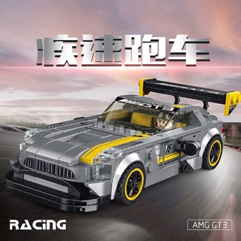 Hastighed Champions Skaberen By AMG GT3 Racing sportsvogne Superbiler DIY byggesten Tal Mursten Klassiske Model Kit Kids Legetøj