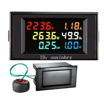 6IN1 AC overvåge 110V 220V 380V 100A Spænding Strøm Faktor Aktiv KWH Elektrisk energi Frekvens meter Digital LCD-VOLT-AMP