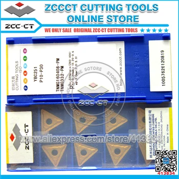10stk ZCC indsætte TNMG 160408 -PM TNMG 160408 PM YBC251 drejning af hårdmetal skær til medium cut af stål TNMG160408-PM