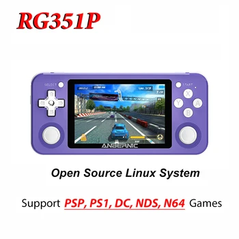 ANBERNIC RG351 RG350P RG350M Retro Spil, Video spil IPS-Skærm er Bygget i 2400 spil konsol bærbare håndholdte PS1 RG351P RG351 64G