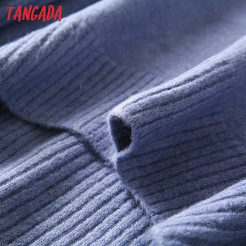 Tangada vinter 2020 kvinder overdimensionerede tyk varm trøje strikket pullover sweater rullekrave høj kvalitet jumper AI38