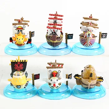 6stk/masse Japan Animationsfilm Et Stykke skib Thousand Sunny Går Glædelig Pirat Skib Pirat Båd PVC-Action Figur Model Legetøj