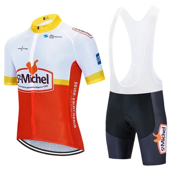 2020 TEAM STMICHEL trøje bib shorts SPORTSTØJ Ropa Ciclismo Mænd summer quick dry PRO CYKLING Maillot Bukser Tøj