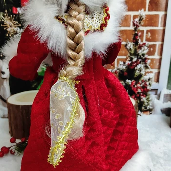 Julefigurer Smilende Piger Ornament Ferie nytår Dekoration Stof Legetøj bedste Gaver til børn Børn Med Dans, Syng