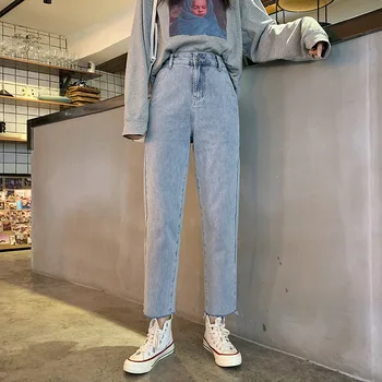 Jeans Kvinder Vintage Enkel Piger koreansk Stil, Casual Kvinders Alle-match Bukser Ankel-længde Harajuku Høj Kvalitet Løs Mode