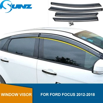 Vinduet Visir Deflektor For Ford Focus Sedan, Hatchback 2012 2013 2016 2017 2018 Røg Bil Wind Shield Regn Vagter SUNZ