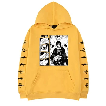 Anime Naruto Hættetrøjer Mænd Sasuke Og Itachi Streetwear Vinter Varm Unisex Fashion Sweatshirts Mandlige