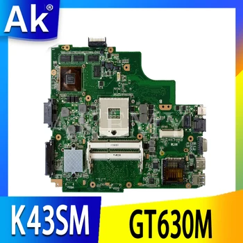 AKEMY K43SM laptop Bundkort Til ASUS X43S A43S K43S A83S A84S K43SJ K43SV Bundkort OK HM65 GT630M