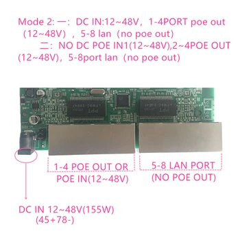 Omvendt magten poe POE switch IN/OUT 5V12V24V48V 100mbps 802.3 PÅ/AF 45+78 - dc 5 v~48V lang afstand serie Kraft POE48V12V24V