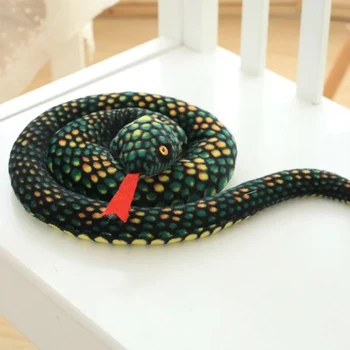 110cm simulering cobra og python slange blødt soft toy hår tolv Stjernetegn legetøj, som børn sjove gaver børn fest legetøj WJ229